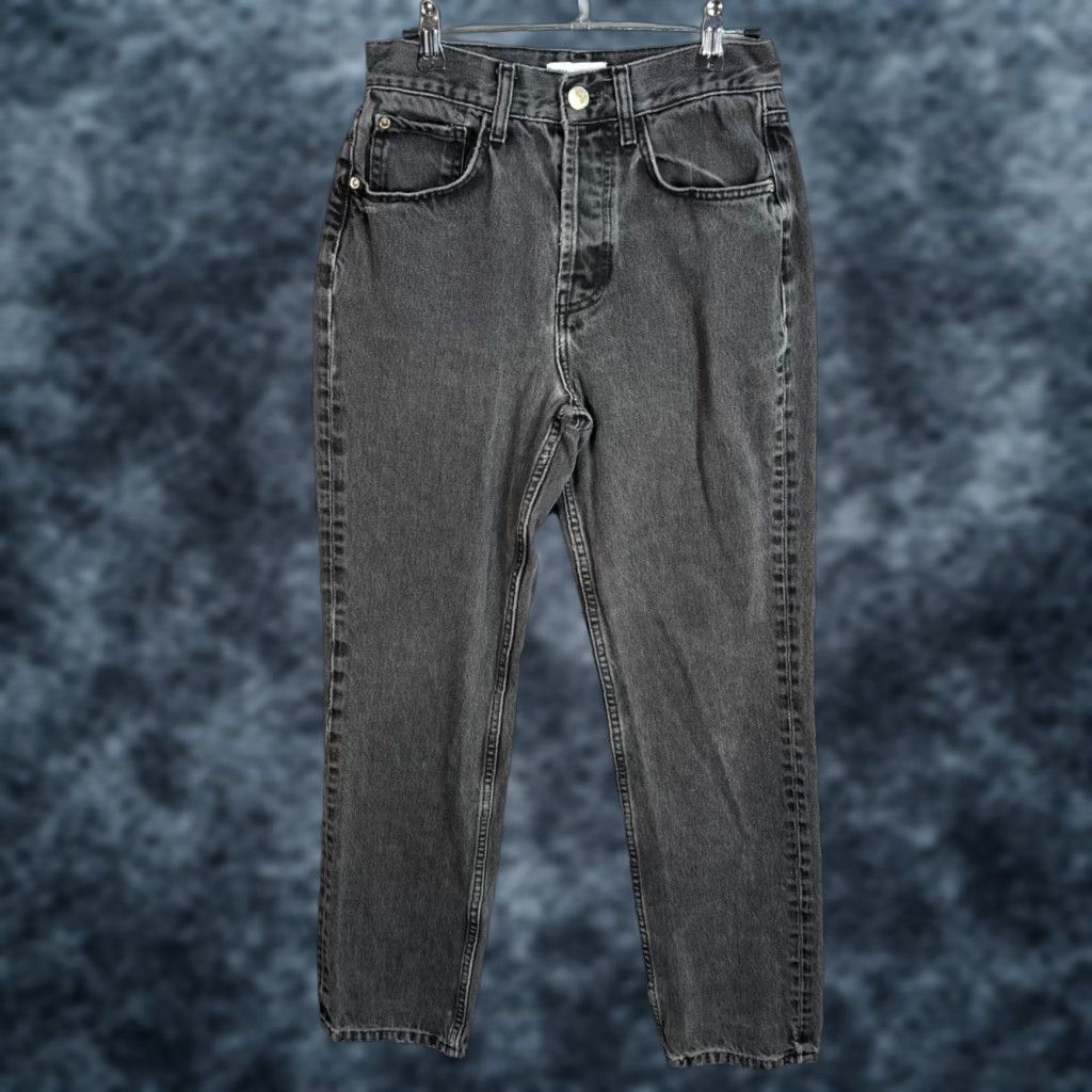 Zara Zara Womens High-Waisted Grey Denim Jeans Size 2 Straight Leg Jeans Regular 5-Pocket Design Cotton Denim Slim Rise High Vintage No N/A Size 26" / US 2 / IT 38 - 1 Thumbnail