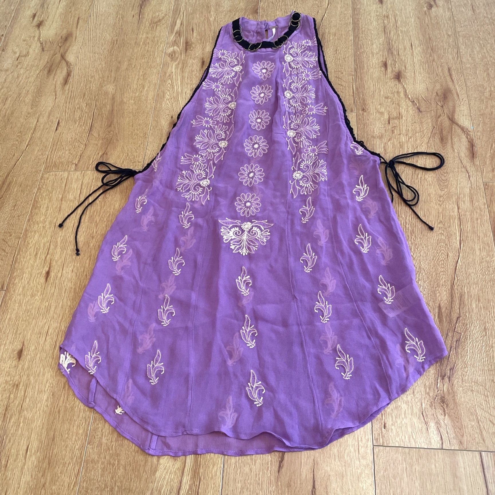 Free People Free People Tunic Women M Purple Sheer Embroidered Lilac Sunset Kisses Size M / US 6-8 / IT 42-44 - 2 Thumbnail