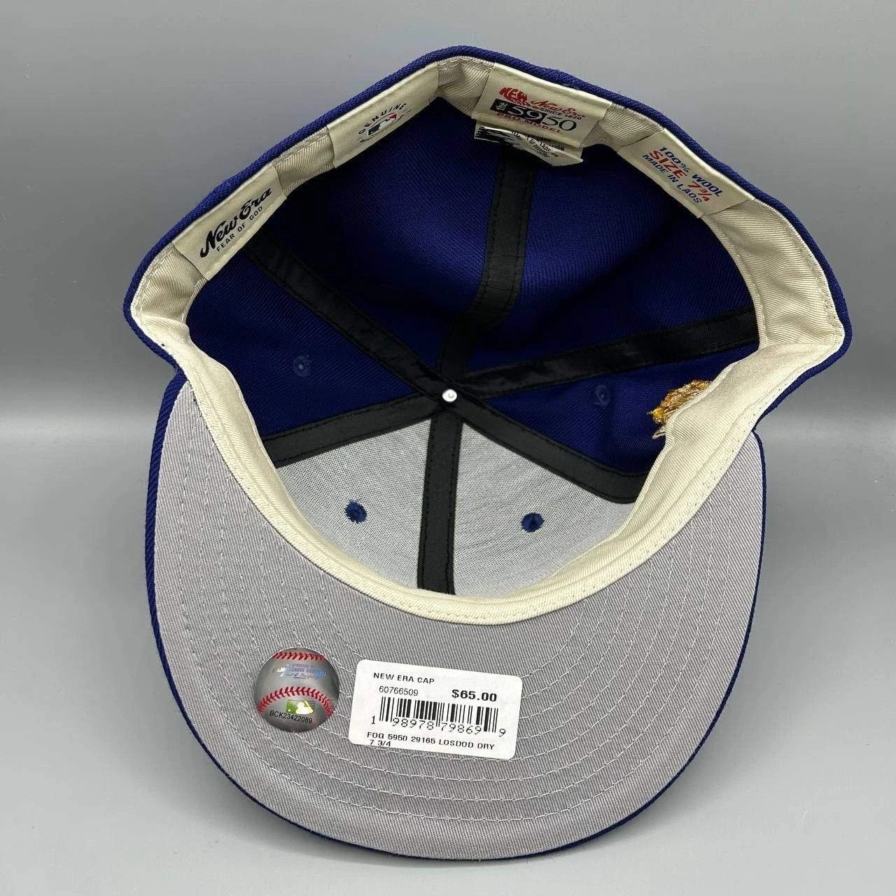 New Era Fear of God Hat Men 7 3/4 Fitted Cap LA Dodgers FOG Wool New Size ONE SIZE - 2 Thumbnail