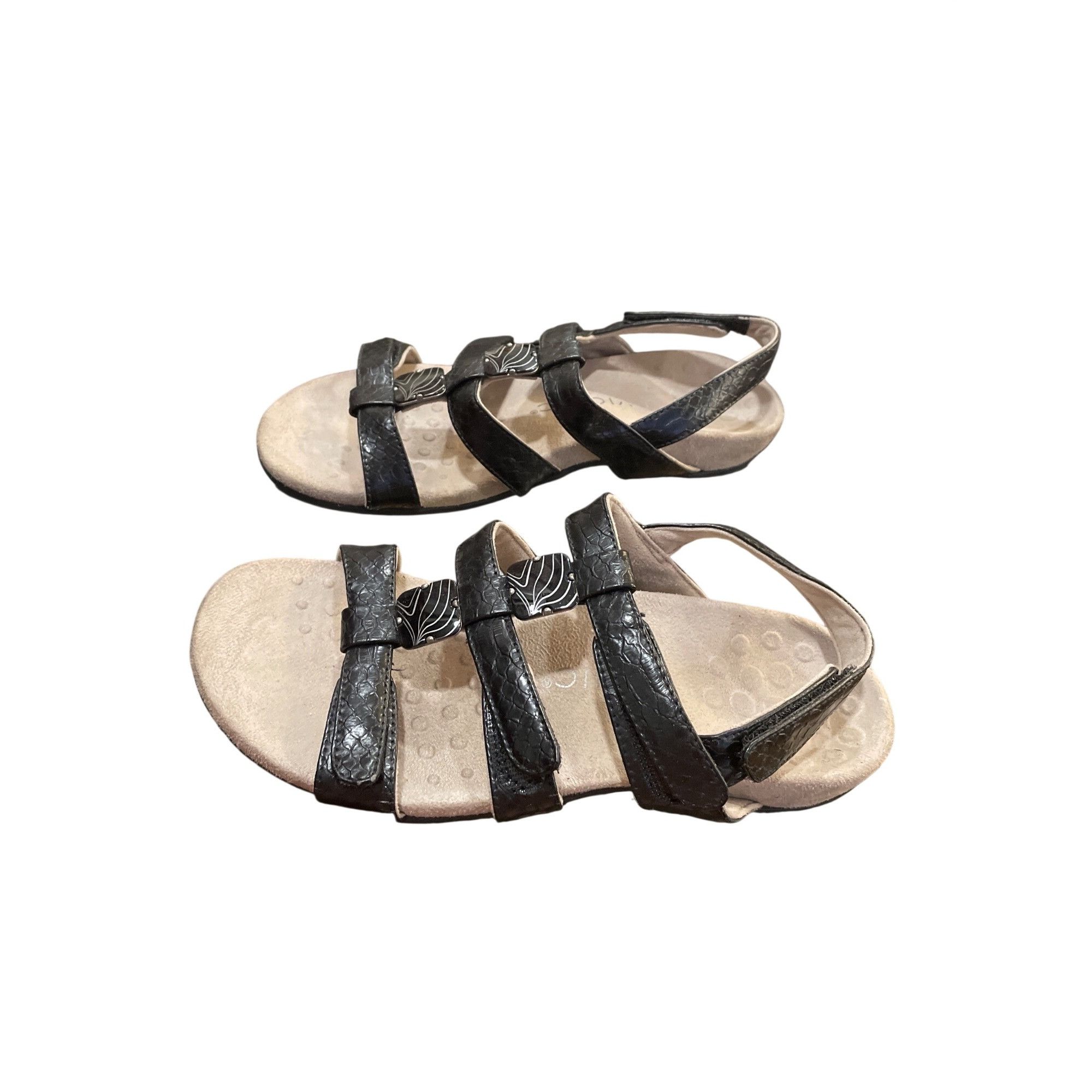 Vionic Vionic wms black leather slip hook attach open toe sandals s Size US 7 / IT 37 - 4 Thumbnail