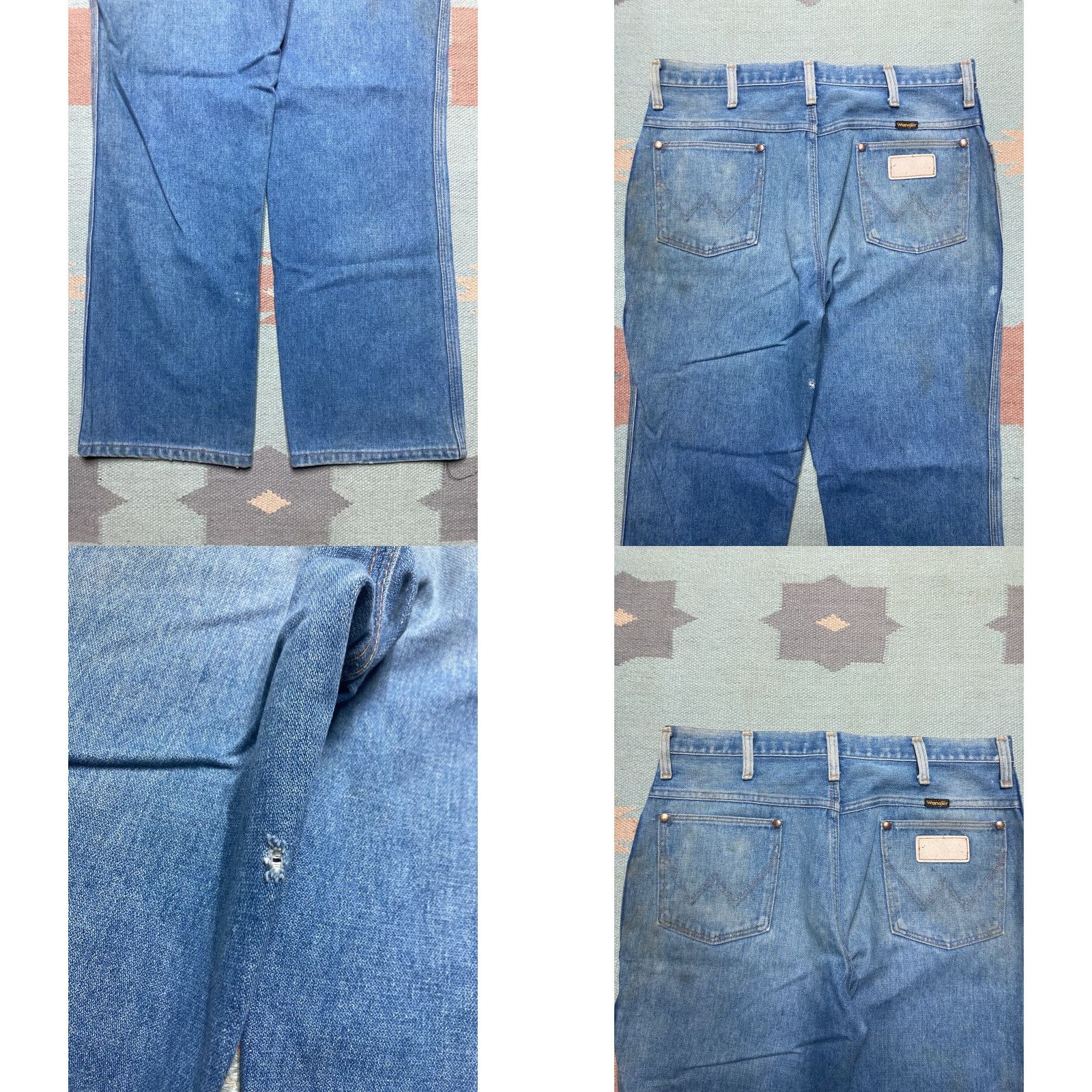 Wrangler VINTAGE Wrangler Jeans Straight Men 34 34x28 Blue Denim Zip Talon 70s Farm Worn Size US 34 / EU 50 - 8 Thumbnail