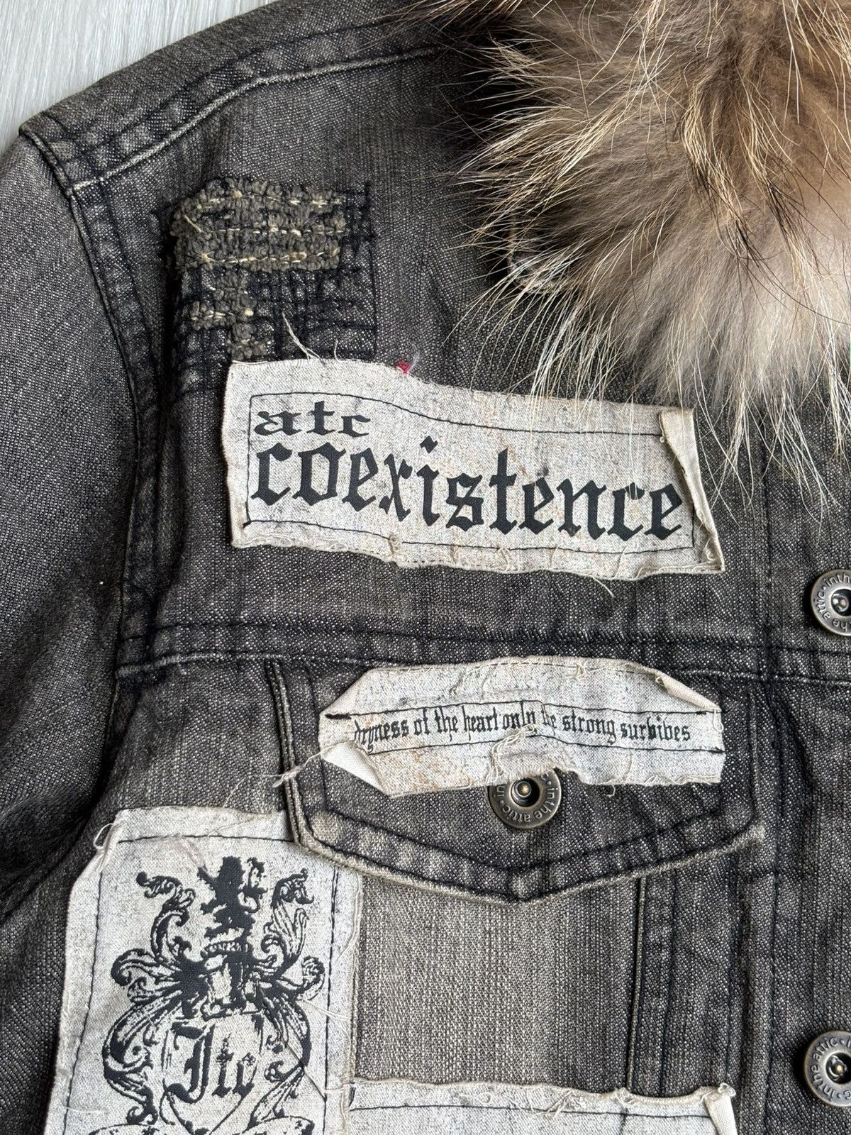 If Six Was Nine IN THE ATTIC fur denim jacket Size US M / EU 48-50 / 2 - 3 Thumbnail