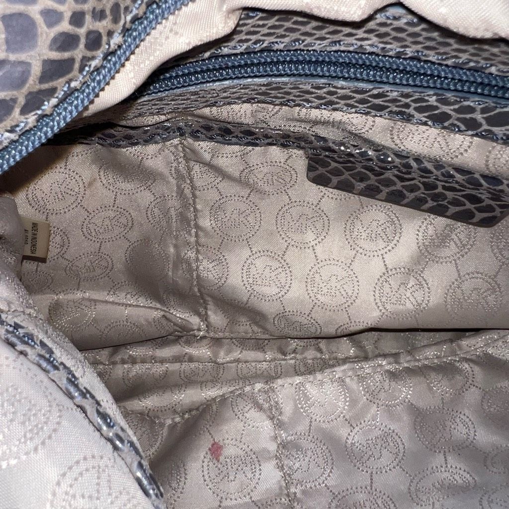Michael Kors Michael Kors Snakeskin Embossed Suede MK Hardware Crossbody Bag Size ONE SIZE - 7 Thumbnail