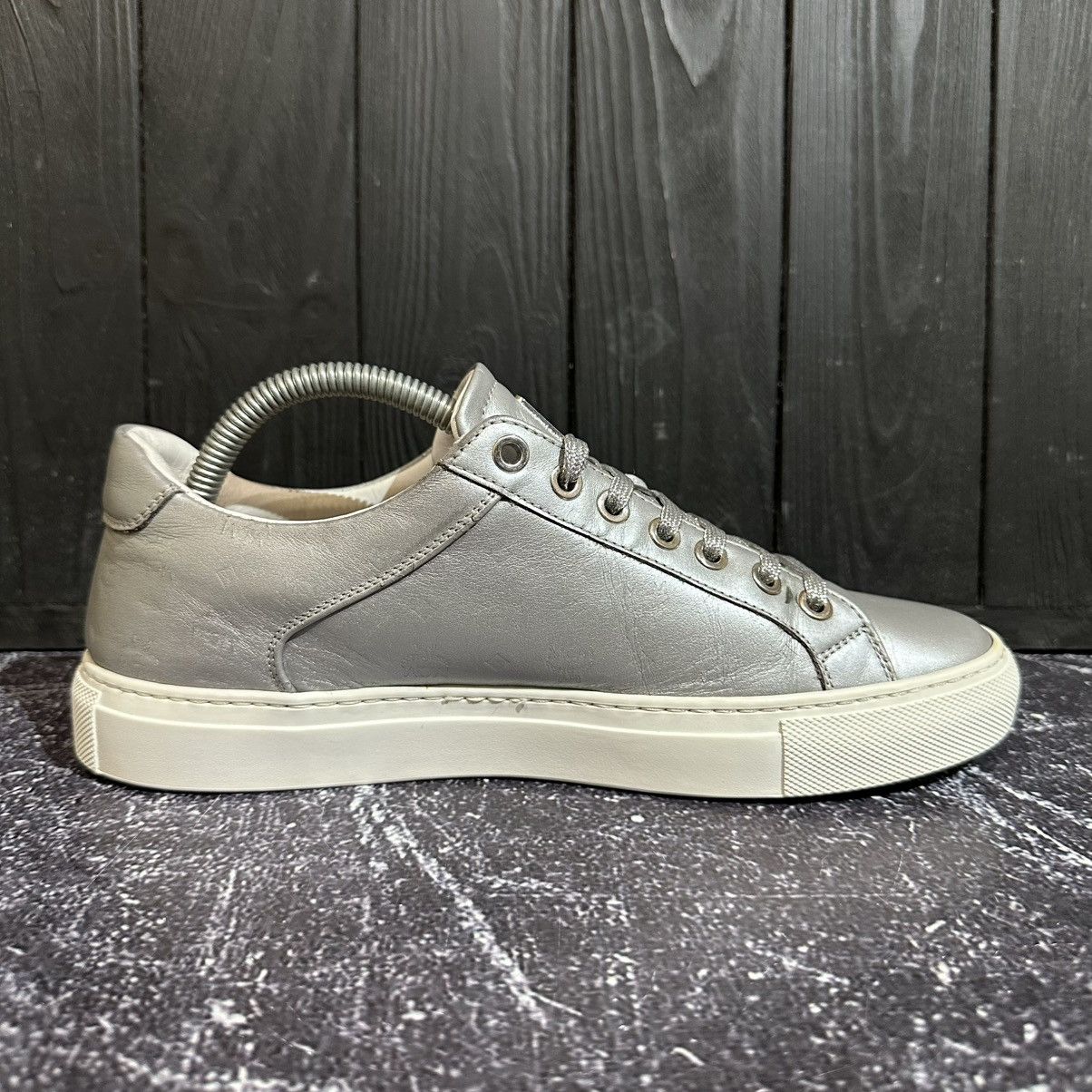 MCM MCM - Women’s Monogram Silver Leather Sneakers Size 39 Size US 9 / IT 39 - 9 Thumbnail