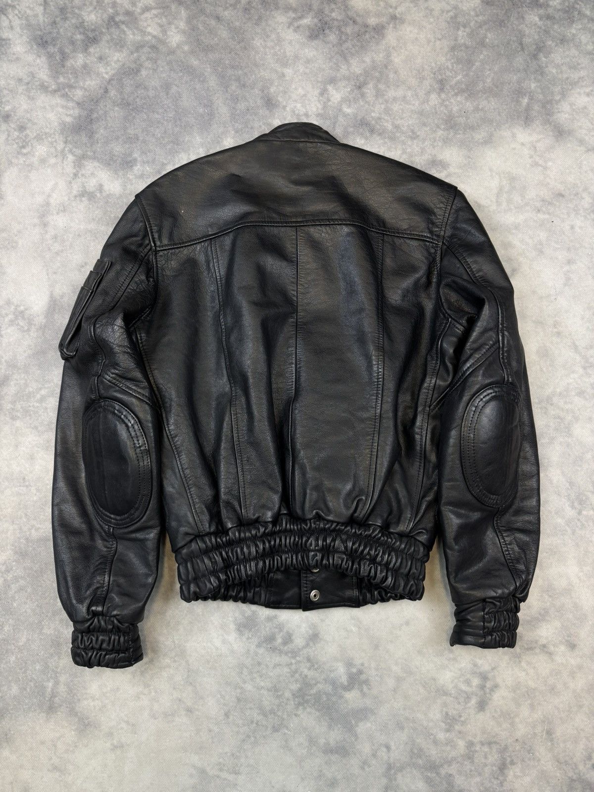Genuine Leather × Japanese Brand Vintage Leather Jacket Police Polizei Biker Bomber 90s RARE Size US S / EU 44-46 / 1 - 8 Thumbnail