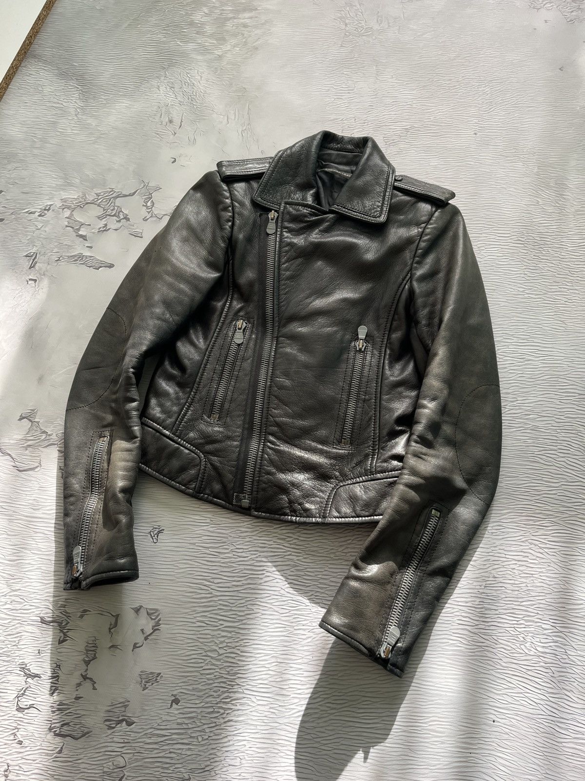 Balenciaga Balenciaga Vintage Leather Moto Jacket Luxury Black Size XS / US 0-2 / IT 36-38 - 3 Thumbnail