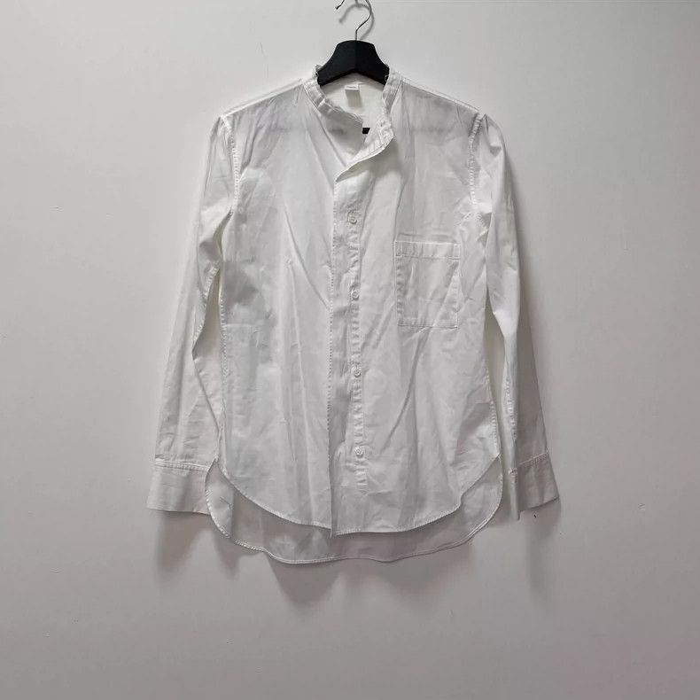 Yohji Yamamoto Yohji Yamamoto White long-sleeved shirt with broken necklin Size US S / EU 44-46 / 1 - 3 Thumbnail