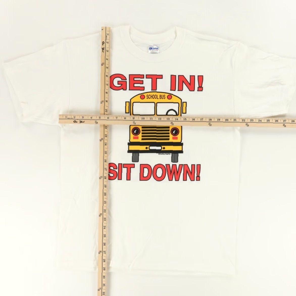 Gildan School Bus Driver Double Sided Solid T-Shirt White Men's L Gildan Size US L / EU 52-54 / 3 - 3 Thumbnail