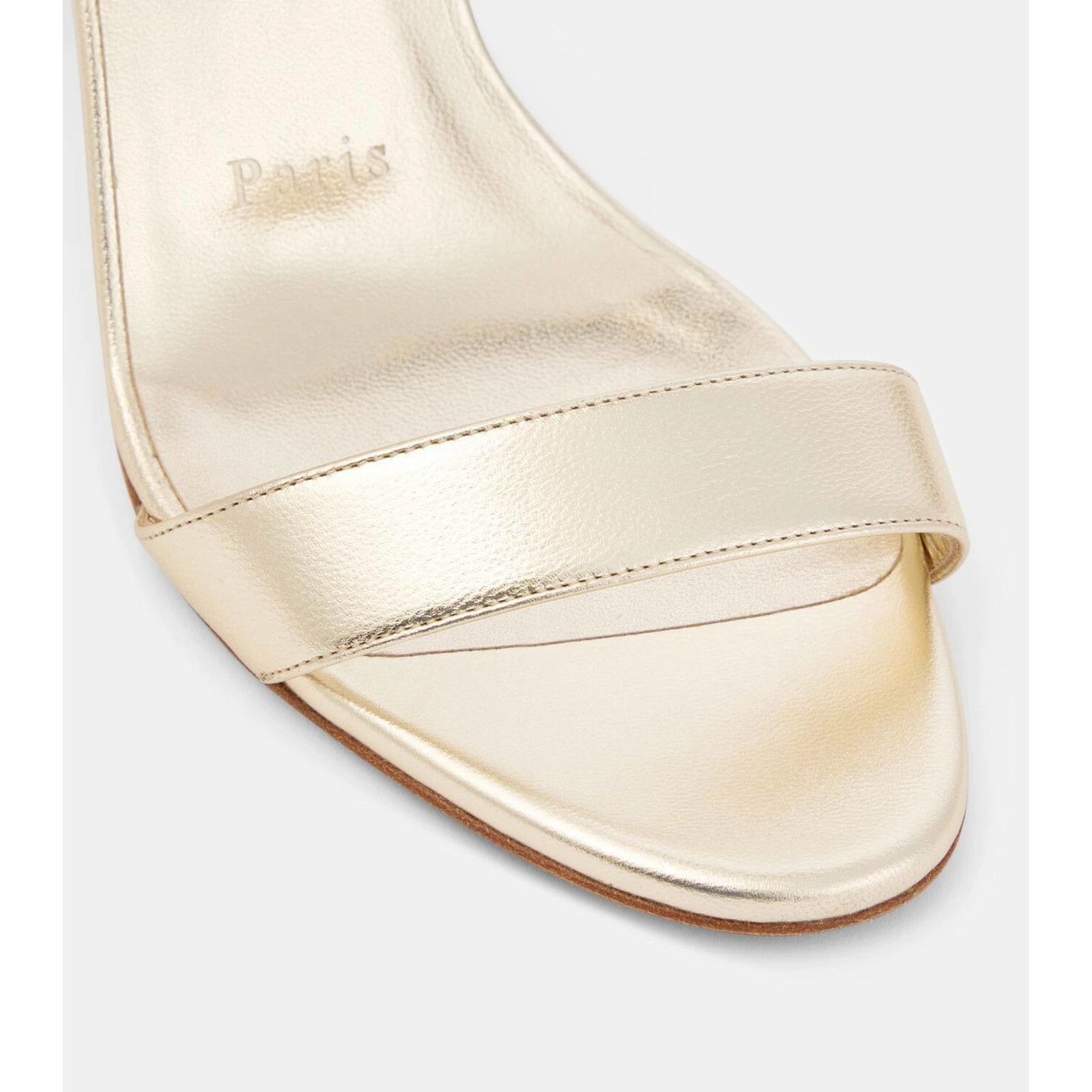 Christian Louboutin Christian Louboutin Loubigirl 85 Platine Gold Ankle Sandal Size US 5.5 / IT 35.5 - 7 Thumbnail