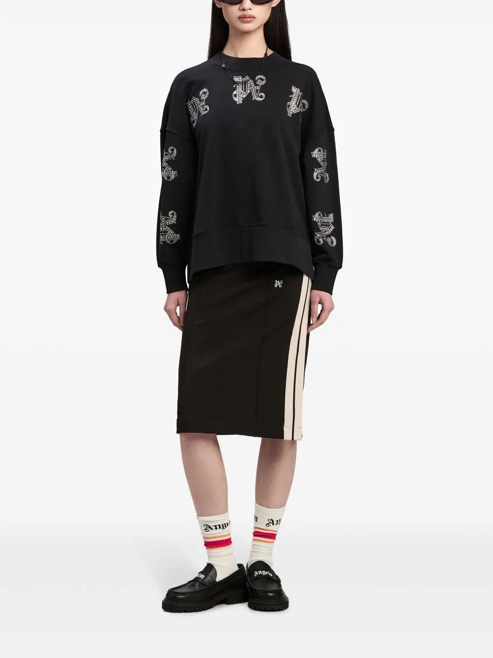 Palm Angels o1y1125 Midi Skirt in Black Size 25" / US 0 / IT 36 - 5 Thumbnail