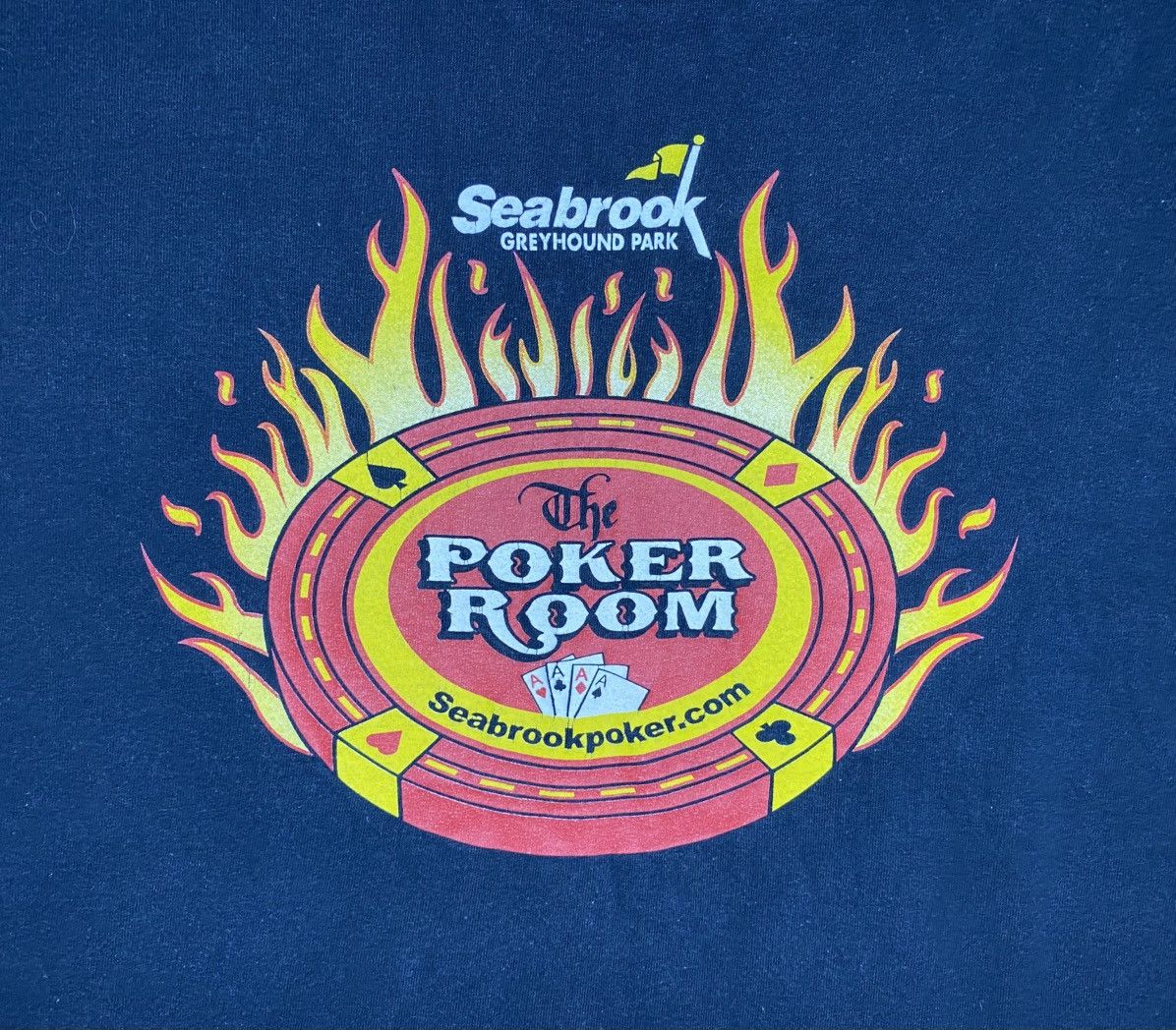 Gildan Vintage Poker Room Flame Black Tee Seabrook Greyhound Park Size US XL / EU 56 / 4 - 2 Thumbnail