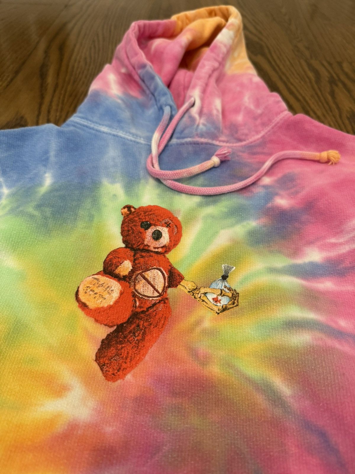 Travis Scott Astroworld Tie Dye Teddy Bear Hoodie Size US M / EU 48-50 / 2 - 2 Thumbnail