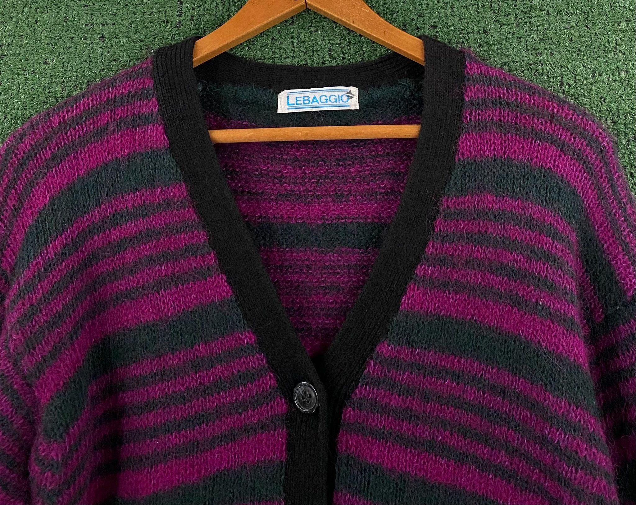 Vintage 80’s Wool Alpaca Blend Striped Cardigan Sweater Small Size S / US 4 / IT 40 - 7 Thumbnail