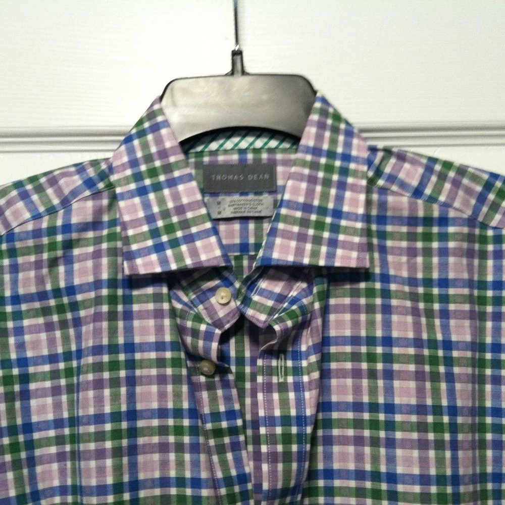 Thomas Dean THOMAS DEAN MENS NEW PLAID COTTON CASUAL SHIRT SIZE: M Size US M / EU 48-50 / 2 - 1 Thumbnail
