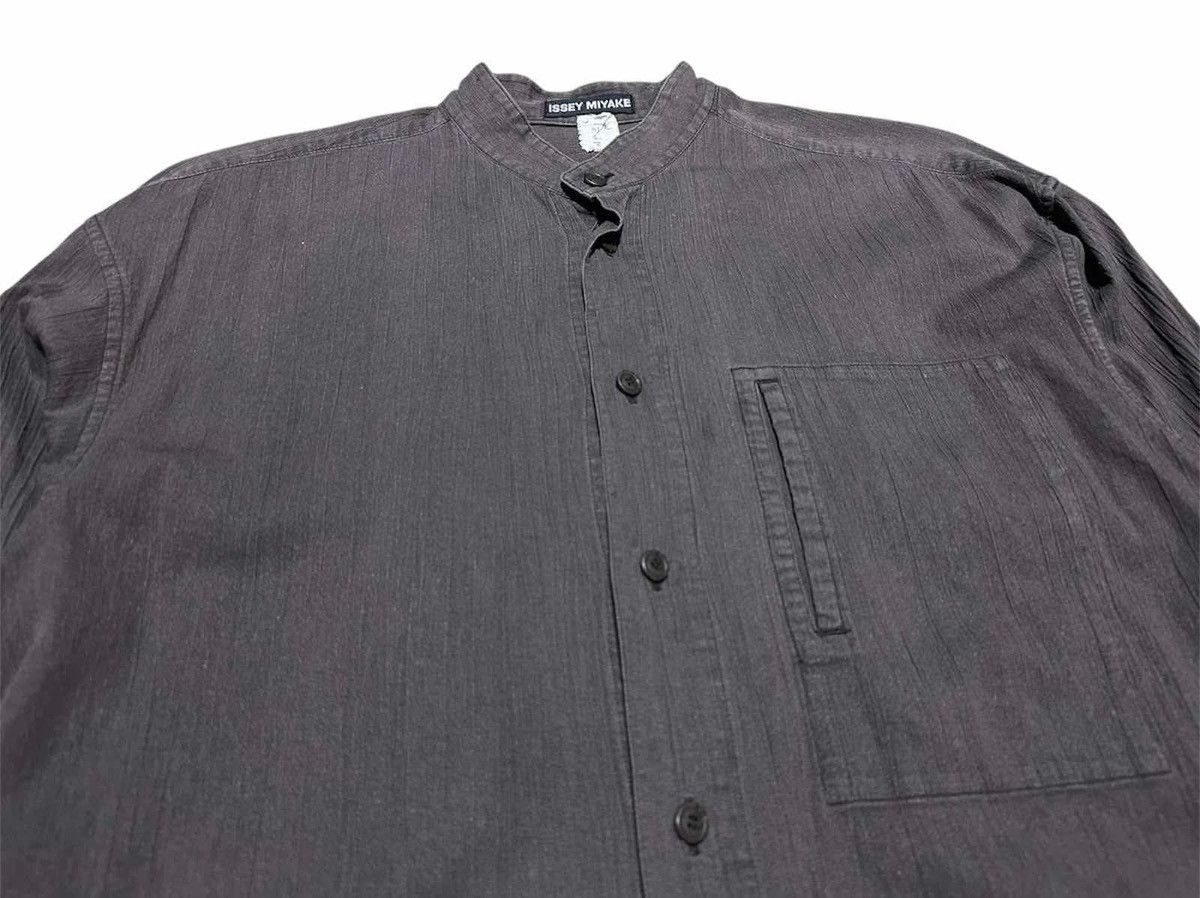 Issey Miyake 🔥Rare Vintage Issey Miyake Pleats Rayon Shirt Collarless Size US L / EU 52-54 / 3 - 3 Thumbnail