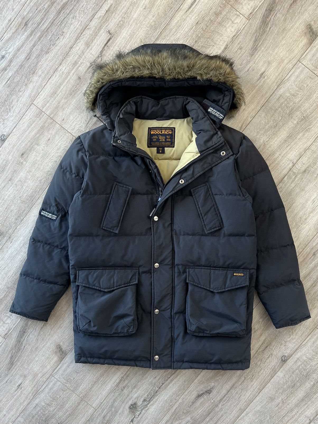image of Woolrich John Rich Bros Woolrich Down Jacket Arctic Parka John Rich & Bros in Navy (Size Medium)