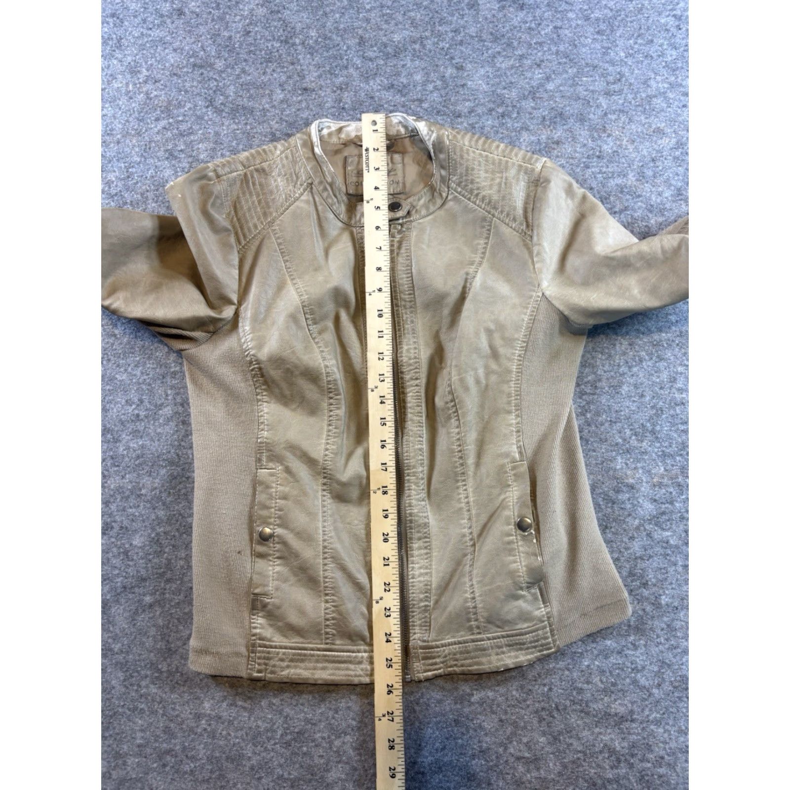 Vintage Sebby Collection Women's Leather Jacket Long Sleeve Light Brown Size L Brown Jacket Basic Jacket Regular Size L / US 10 / IT 46 - 3 Thumbnail