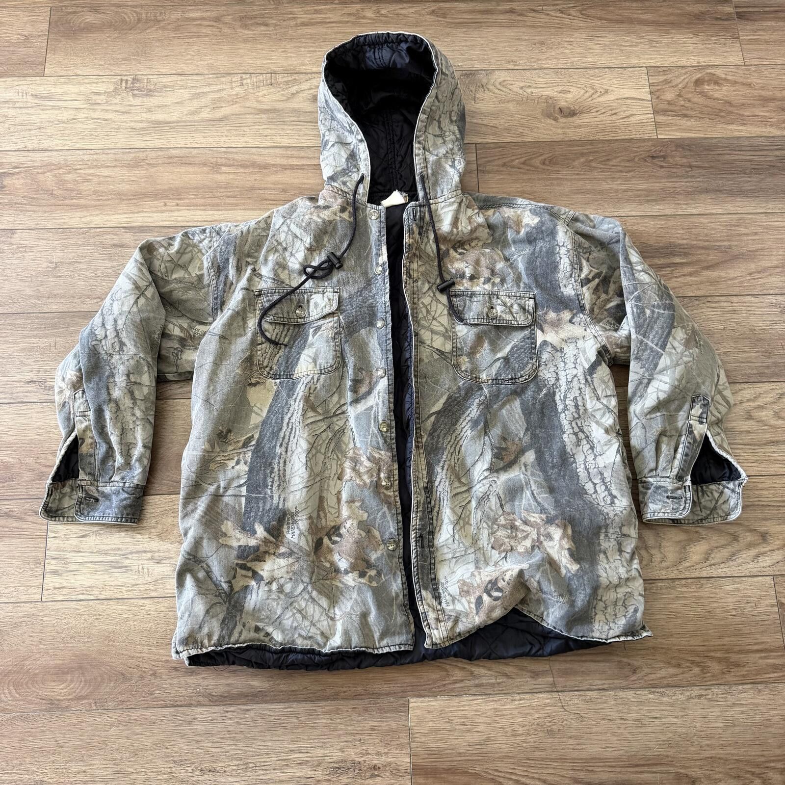 Other Vintage 90s Duxbak RealTree Camo Quilted Hooded Jacket Size US L / EU 52-54 / 3 - 1 Thumbnail
