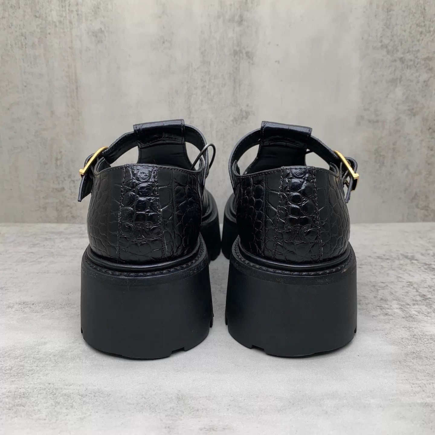 Celine Celine Croc Embossed Thick Sole Mary Jane Loafer/Derby 36 Size US 5.5 / IT 35.5 - 5 Thumbnail