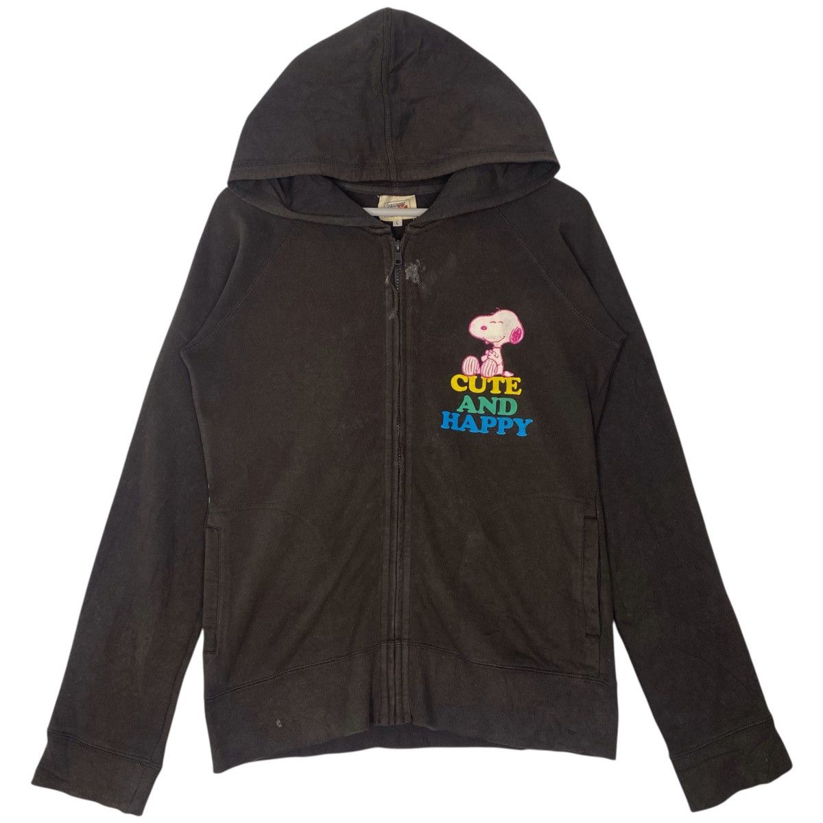 Vintage Vintage Peanuts Printed Hoodie Sweater Black Size L Size US L / EU 52-54 / 3 - 1 Thumbnail