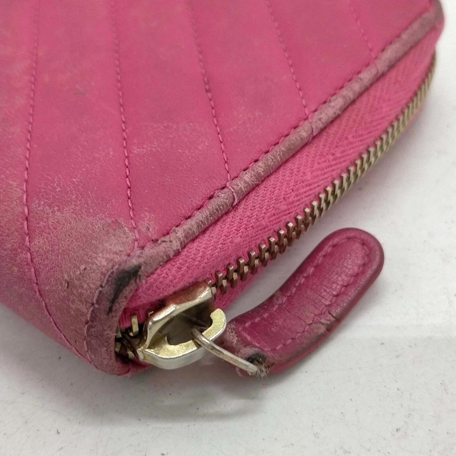 Chanel Chanel Caviar Chevron Large Gusset Zip Around Wallet Pink Size ONE SIZE - 5 Thumbnail