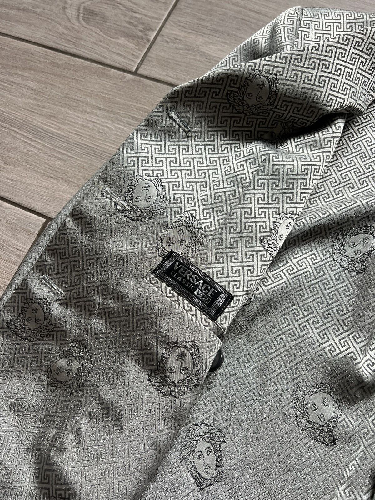 Versace Vintage Versace Blazer Pants Suits Monogram Archive Silver Size L / US 10 / IT 46 - 12 Thumbnail