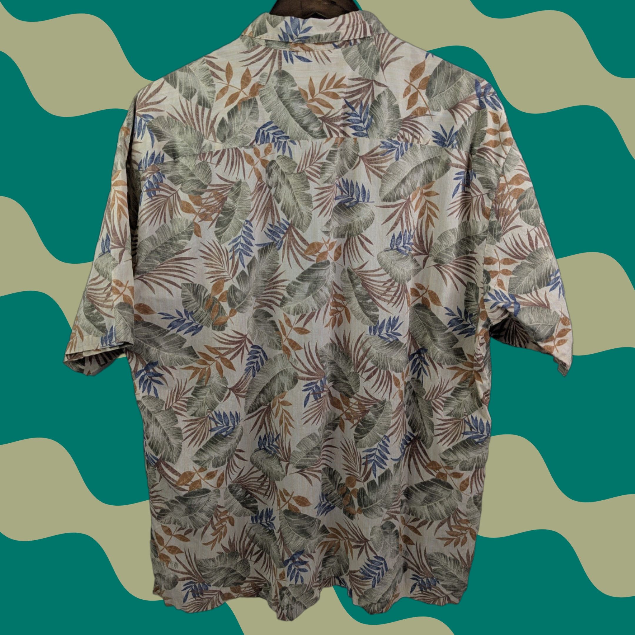 Tori Richard Tori Richard Shirt Men's XL Palm Leaf All Over Print Cotton Lawn Hawaiian Button-Up Short Sleeve Multicolor Garden Floral 90s Theme Mens Size US XL / EU 56 / 4 - 1 Thumbnail
