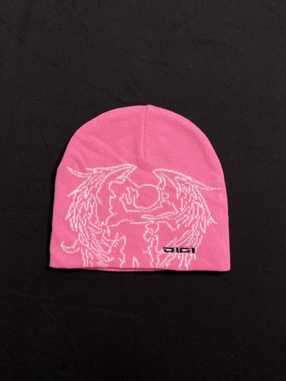 Japanese Brand Deadstock Digi Boy Graphic No Cuff Pink Beanie Hats OS Size ONE SIZE - 1 Thumbnail