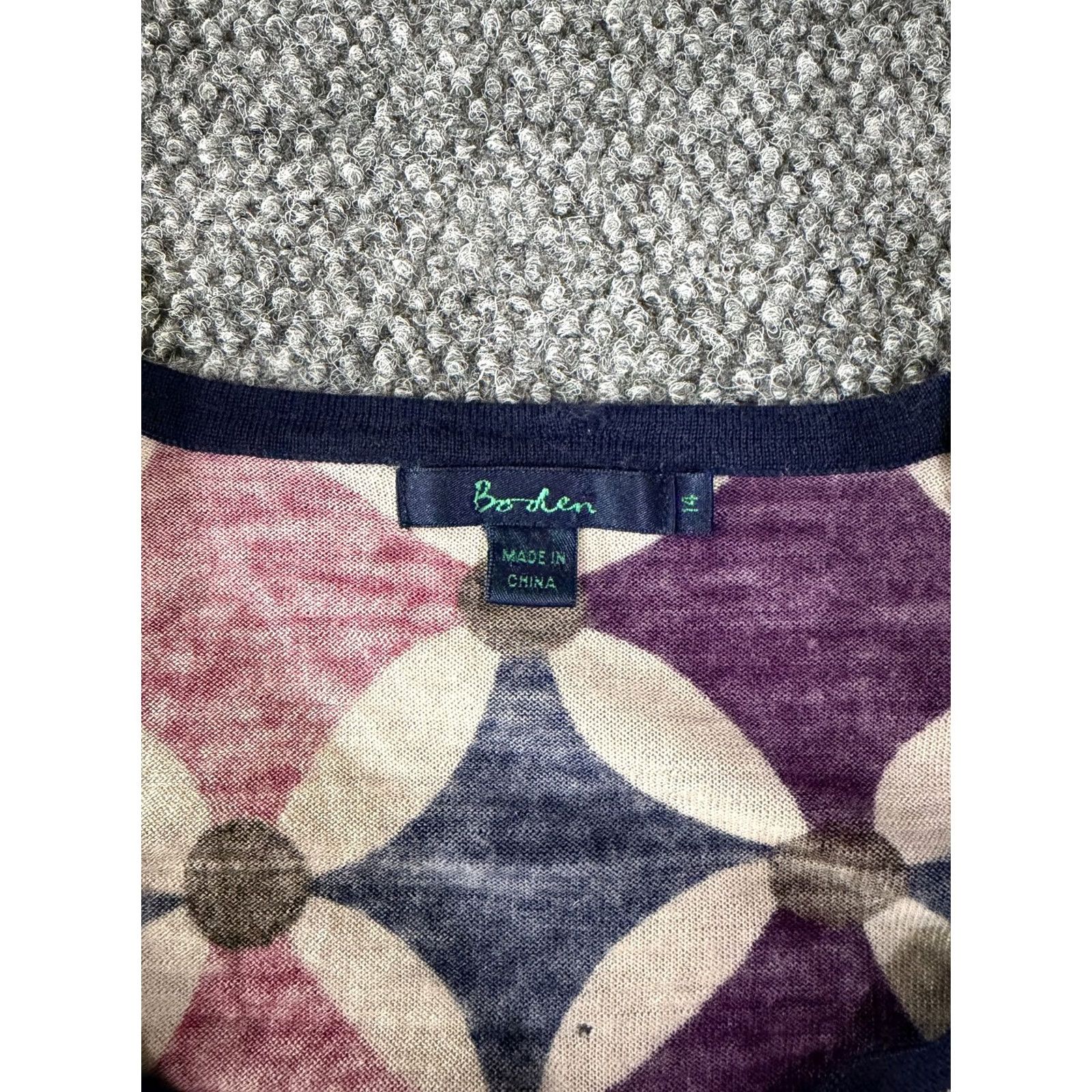 Boden Boden Womens Dress 14 Blue Navy Pink Geometric Long Sleeve Knit Casual Round Neck Pullover Knee Length Cotton Knit Sundress Womens Daywear Girls Mens Size XL / US 12-14 / IT 48-50 - 5 Thumbnail