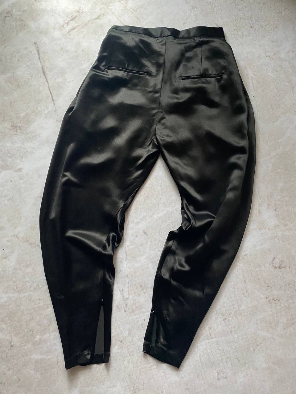 Balmain Rare Balmain x H&M Black Draped Satin Trousers Pants Luxury Size 28" / US 6 / IT 42 - 9 Thumbnail