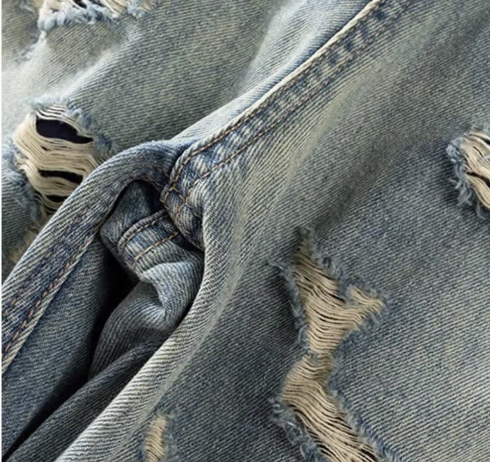 Japanese Brand × Jean Double-layer Ripped Baggy Jeans Size US 30 / EU 46 - 6 Thumbnail