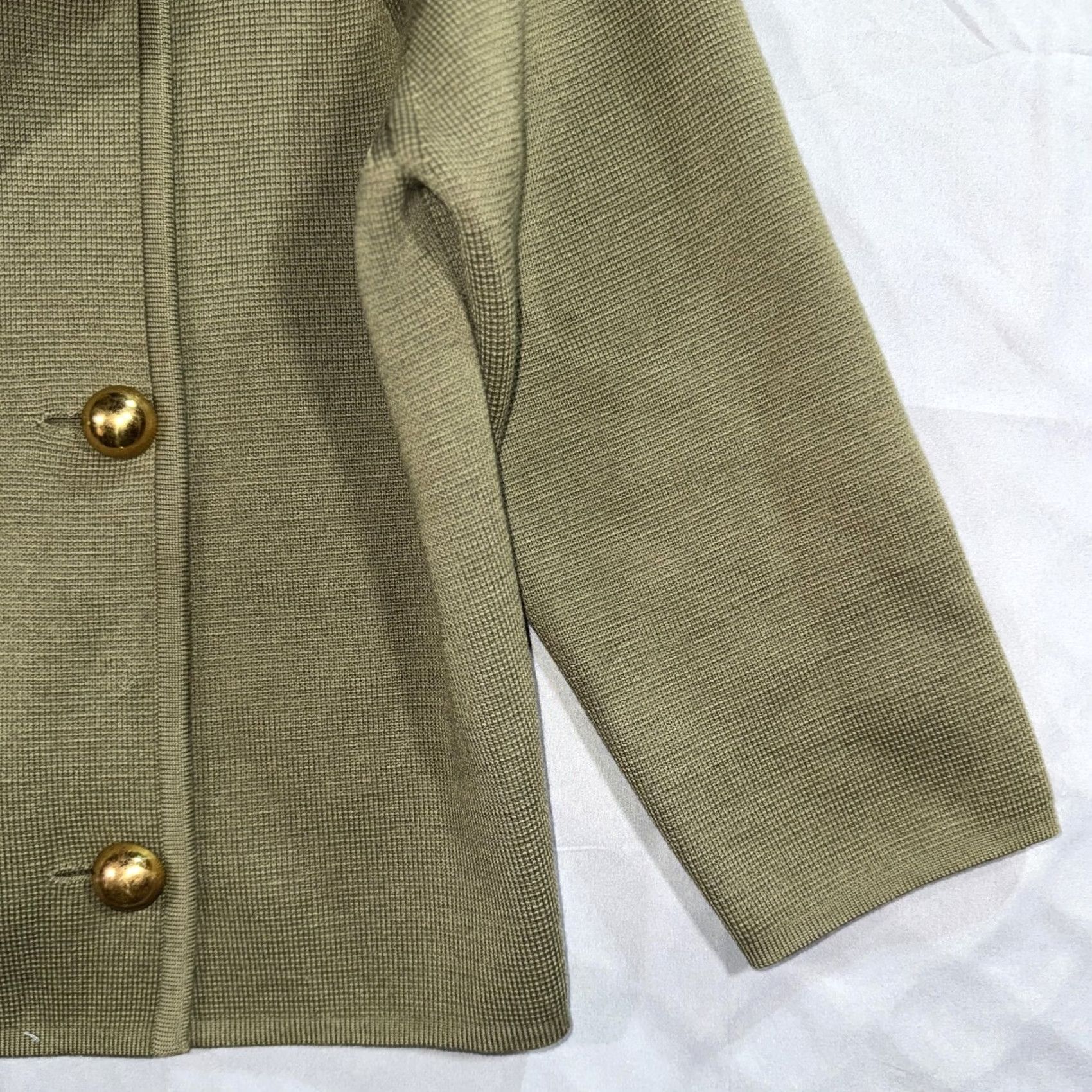 I. Magnin VINTAGE I. Magnin & Co Cardigan Sweater Womens M Green 3/4 Sleeve Italy Buttons Raglan Knit Wool Classic Size M / US 6-8 / IT 42-44 - 5 Thumbnail