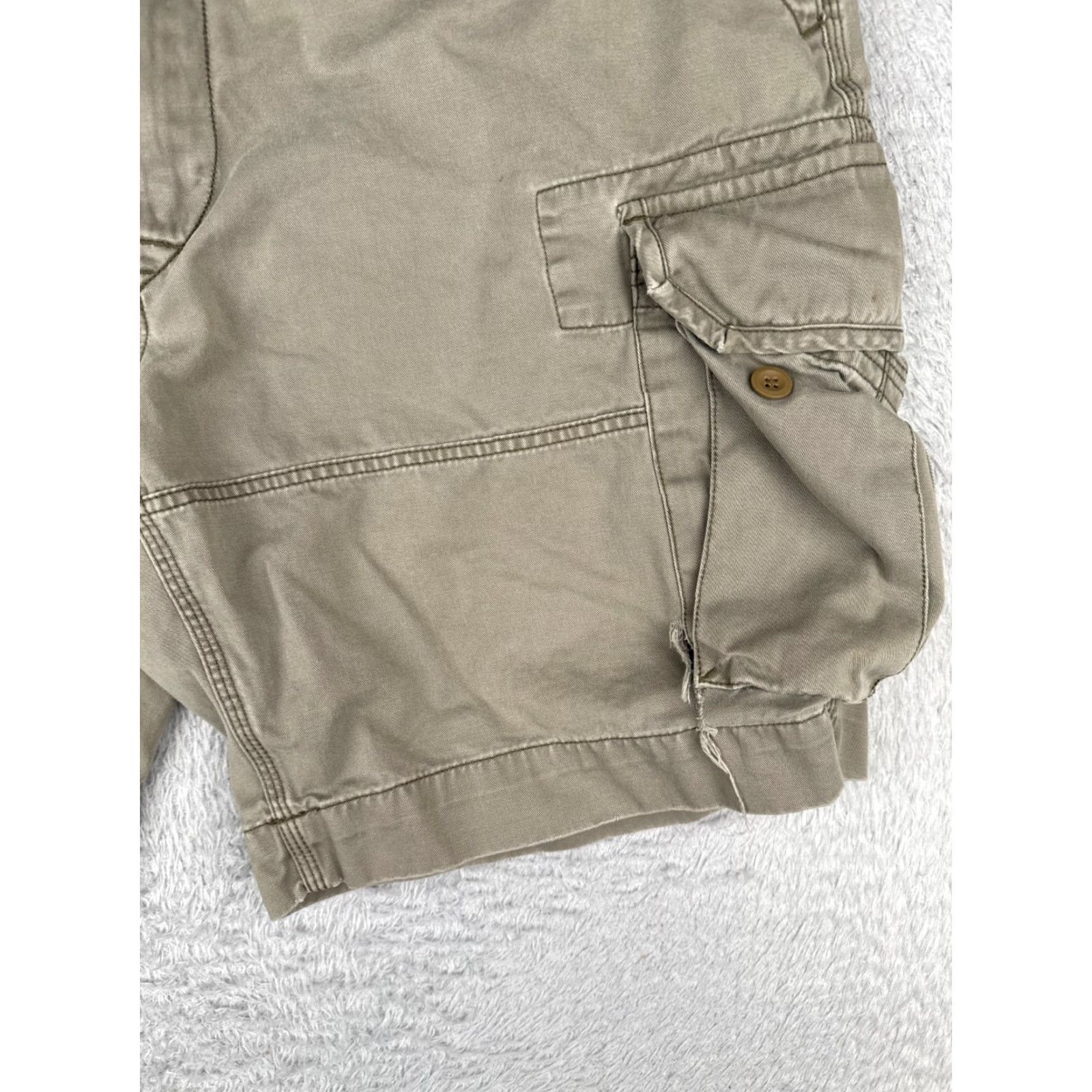 Polo Ralph Lauren VINTAGE Polo Ralph Lauren Cargo Shorts Mens 40 Green 100% Cotton Twill Pockets 10in Inseam Regular Fit Casual Workwear American Army Outdoor Mens Size US L / EU 52-54 / 3 - 2 Thumbnail