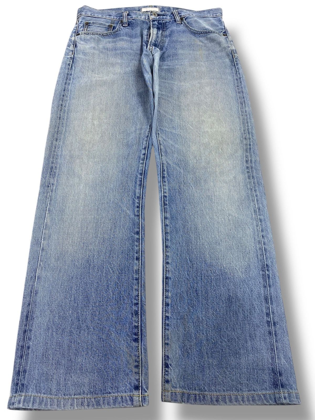 Uniqlo Uniqlo Acid Blue Wash Regular Straight Leg Jeans Size US 33 - 1 Thumbnail