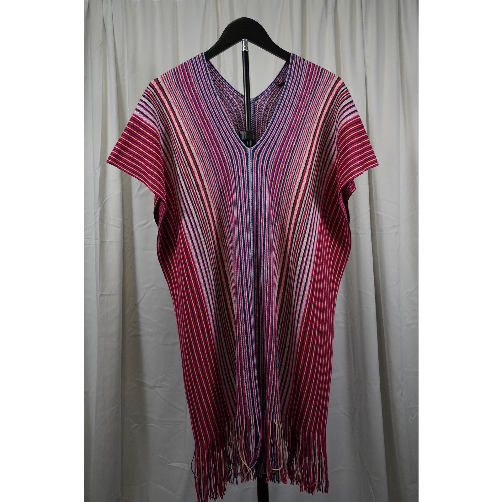 Missoni Missoni Stripe Knit Poncho Cape Shawl Fringe Wool Blend NWT Size ONE SIZE - 1 Thumbnail