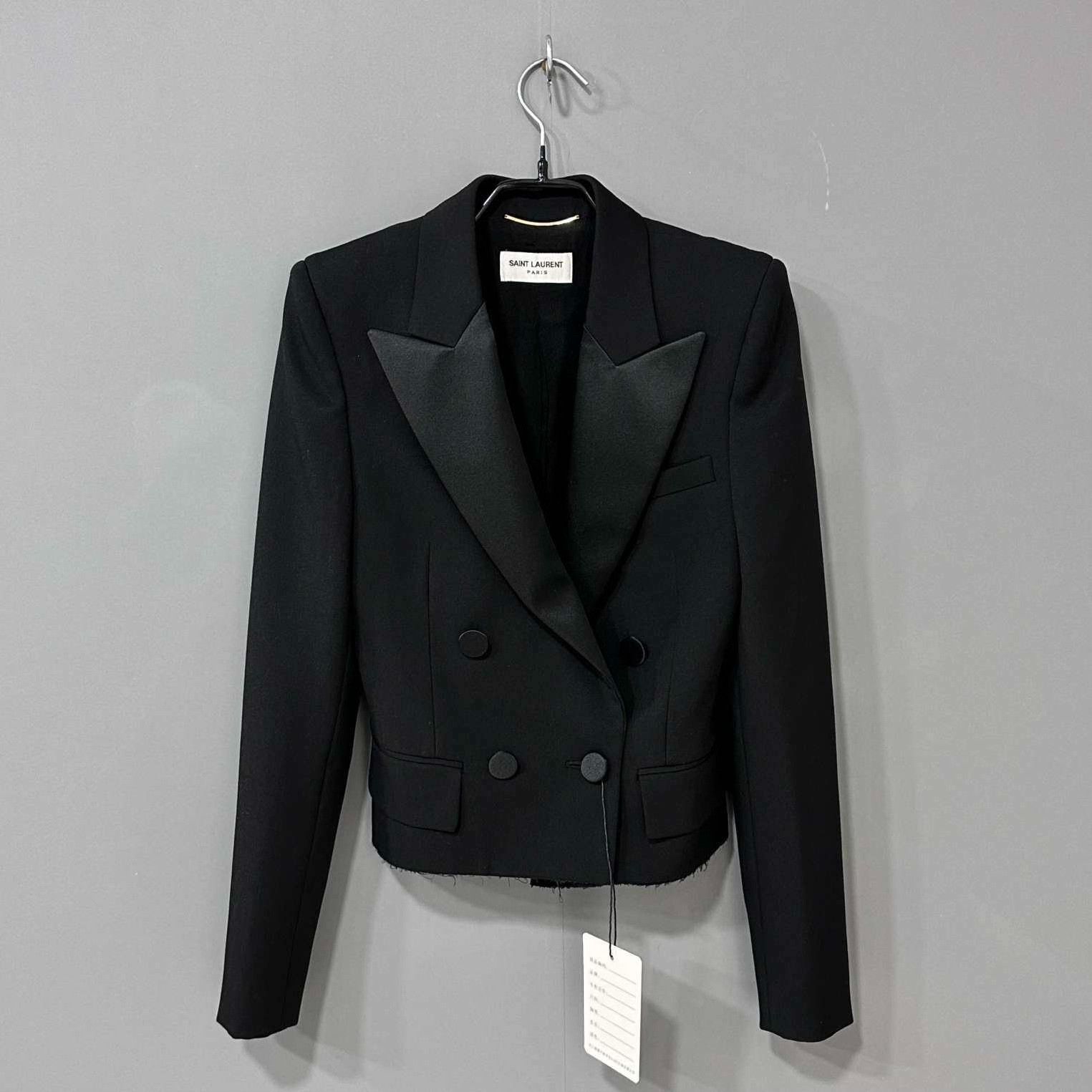 Saint Laurent Paris Black Saint Laurent Double-Breasted Blazer Size XS / US 0-2 / IT 36-38 - 1 Thumbnail