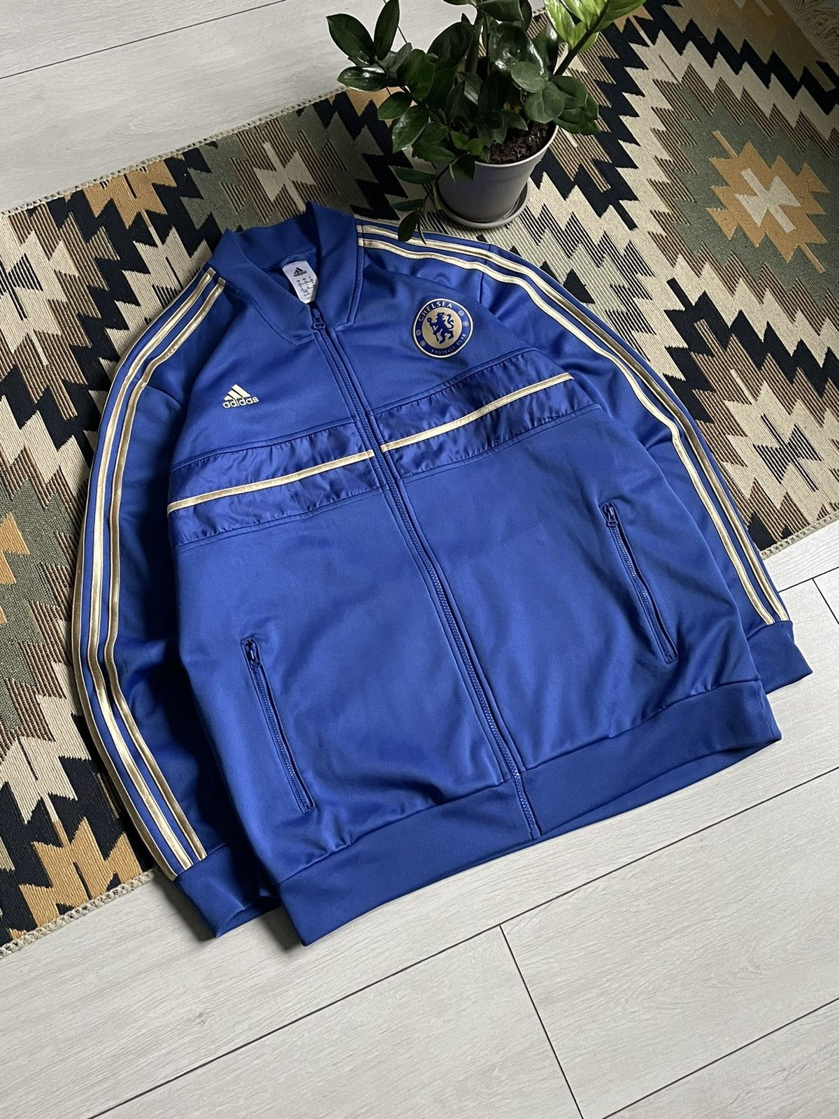 Adidas × Chelsea Soccer × Vintage Adidas 2012 Chelsea Track Top Jacket Size US XL / EU 56 / 4 - 2 Thumbnail