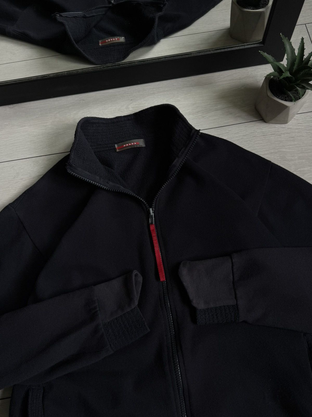 Prada Vintage Navy Prada Red Tab Zip Jacket Size US M / EU 48-50 / 2 - 6 Thumbnail