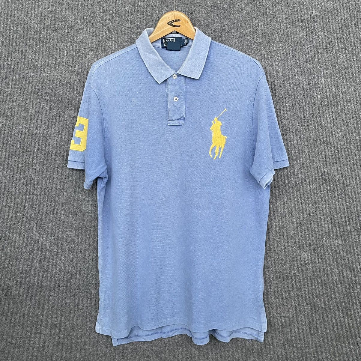 Polo Ralph Lauren × Ralph Lauren × Vintage Vintage Polo RL Embroidered Big Pony Faded Blue Polo T Size US L / EU 52-54 / 3 - 1 Thumbnail