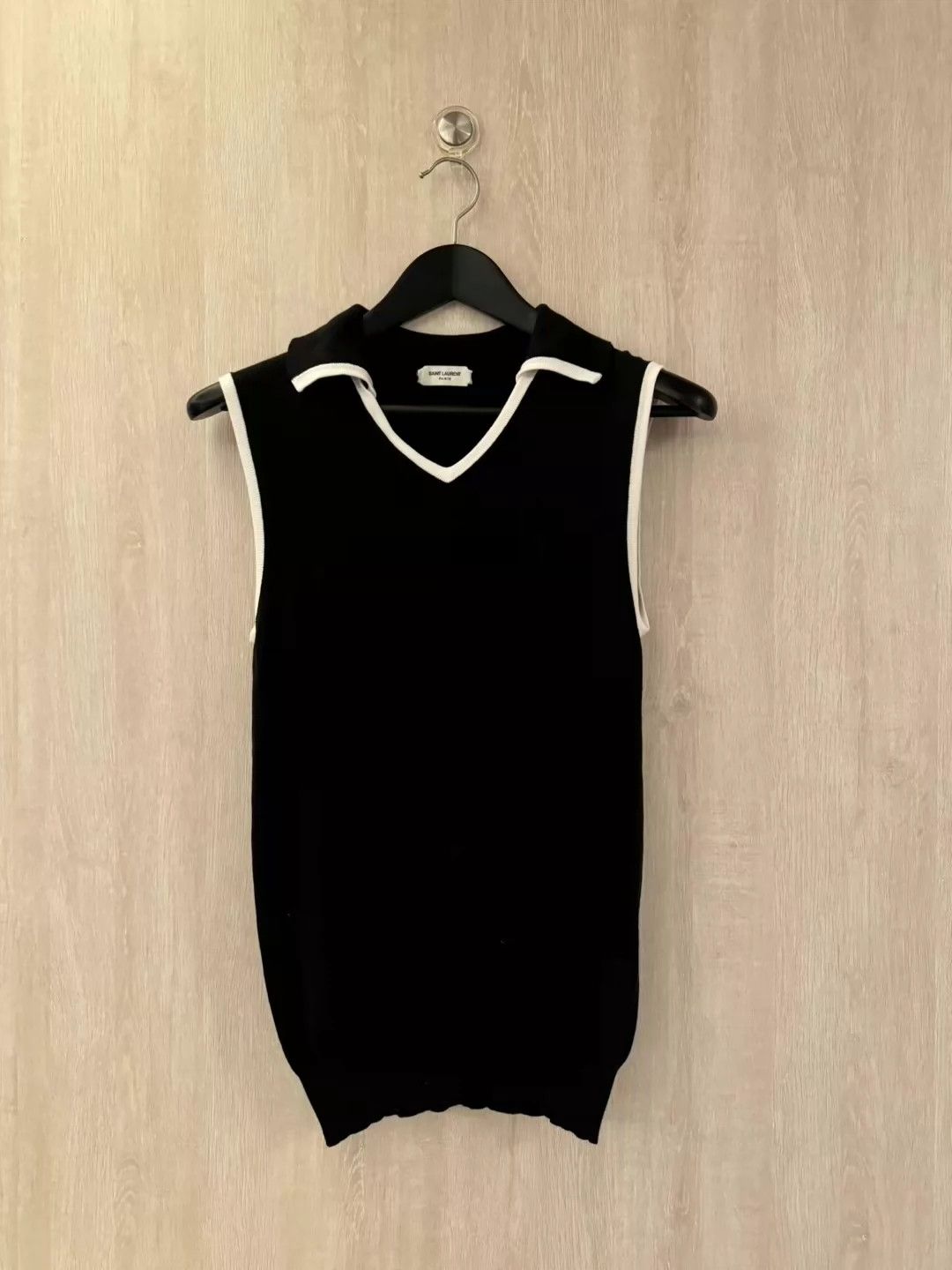 Saint Laurent Paris Saint Laurent Paris Knitted sleeveless polo shirt Size US S / EU 44-46 / 1 - 1 Thumbnail