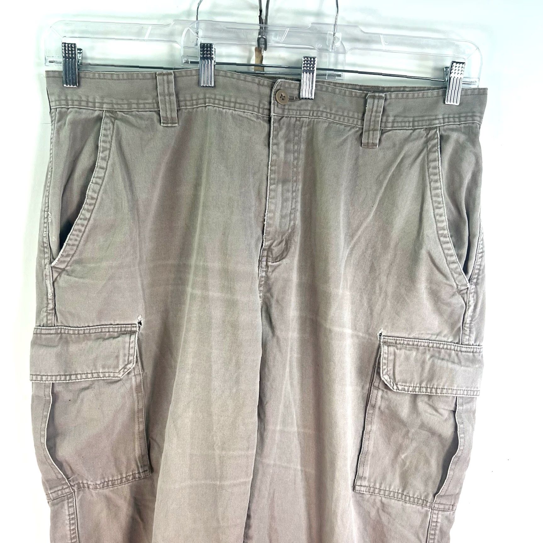 Basic Editions VINTAGE Basic Editions Cargo Pants Mens Size 42 Beige Khakis Casual Workwear 90s Size US 42 / EU 58 - 2 Thumbnail