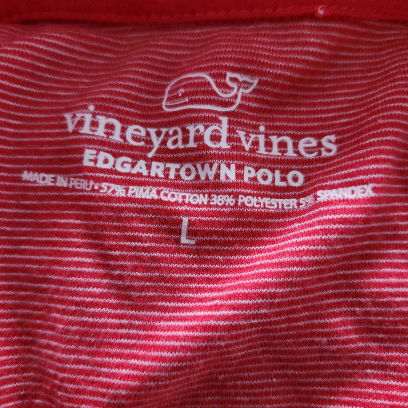 Vineyard Vines Vineyard Vines Edgartown Polo Shirt Mens Large Red Coral Stripe Golf Whale Size US L / EU 52-54 / 3 - 4 Thumbnail