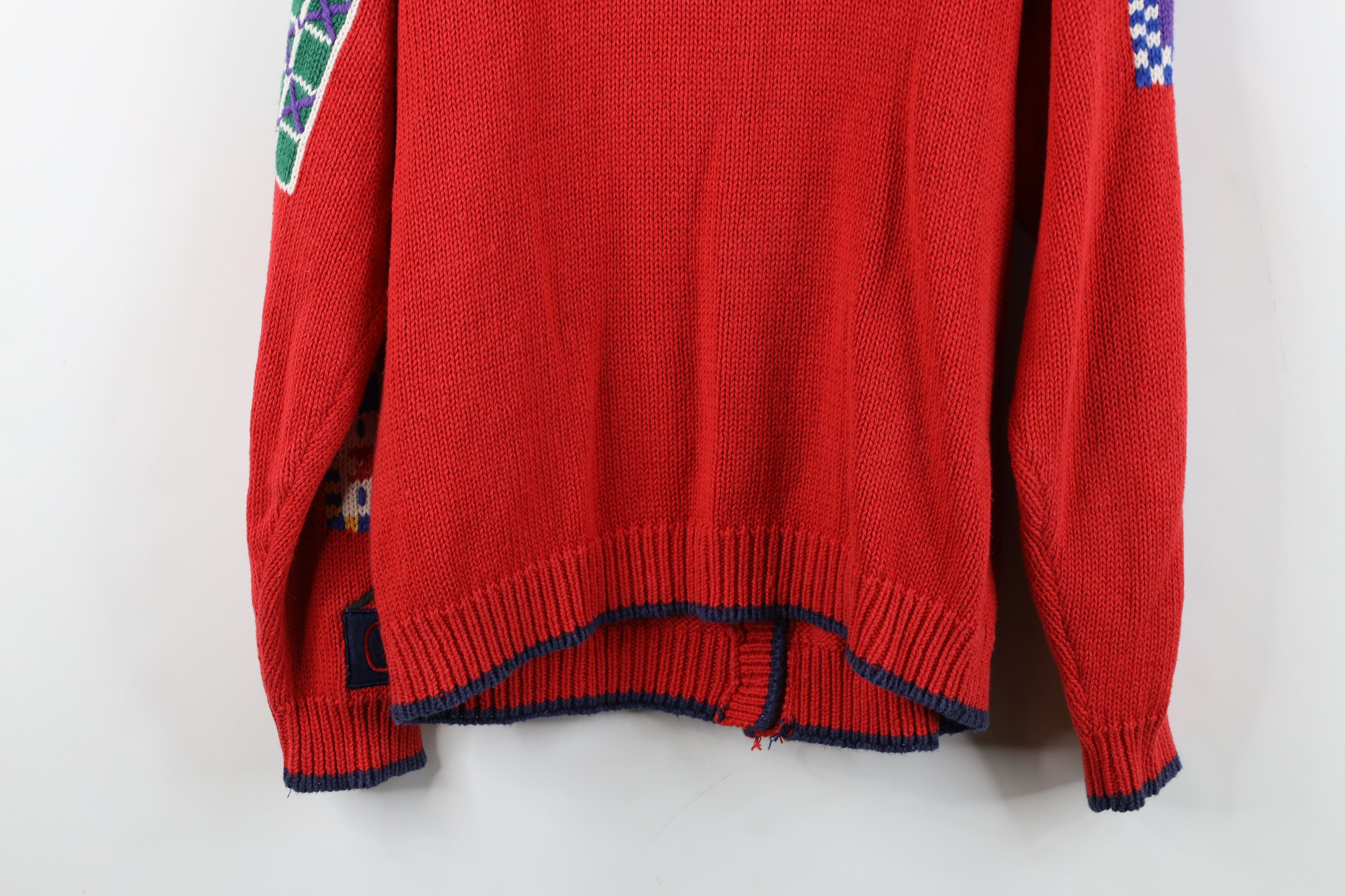 Vintage Vintage 90s Design Options Quilt Knit Cardigan Sweater Size L / US 10 / IT 46 - 15 Thumbnail