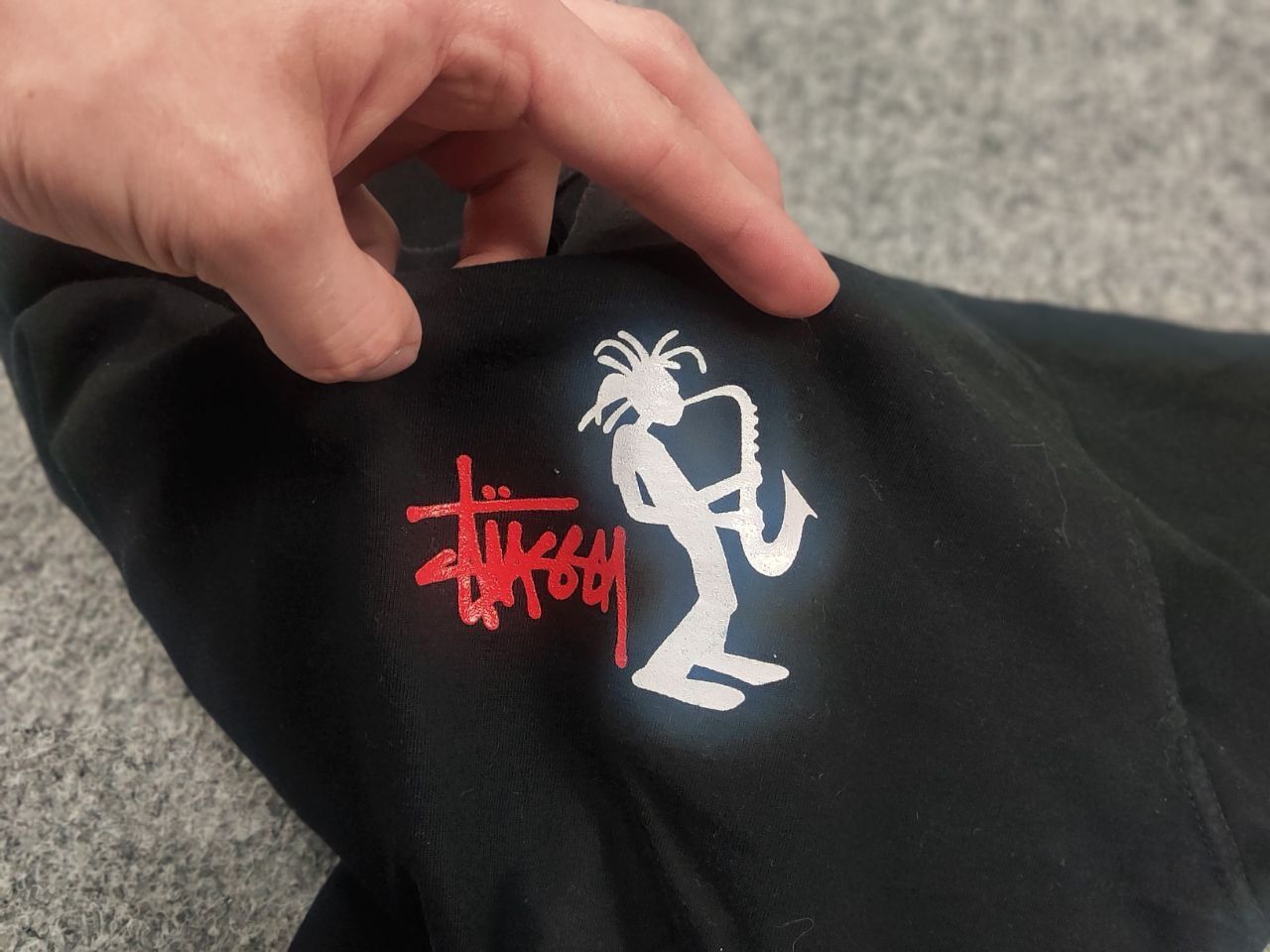 Stussy Rare Vintage 90's Stussy T-shirt Logo Jazz Shadow Man Tee Size US S / EU 44-46 / 1 - 16 Thumbnail