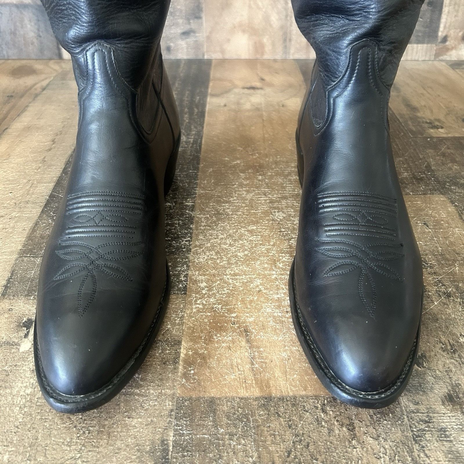 Tony Lama Tony Lama Vintage Black Western Cowboy Boots Mens 11.5 B Size US 11.5 / EU 44-45 - 8 Thumbnail