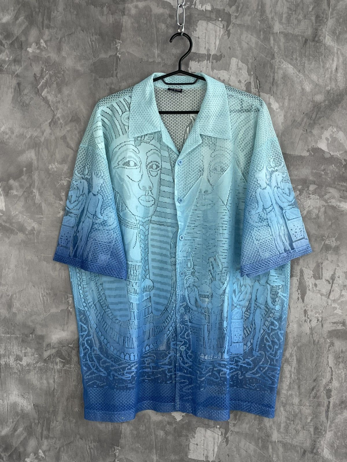 Vintage Vintage Japanese Art “Face Logo” Hawaiian Shirt Size US L / EU 52-54 / 3 - 1 Thumbnail