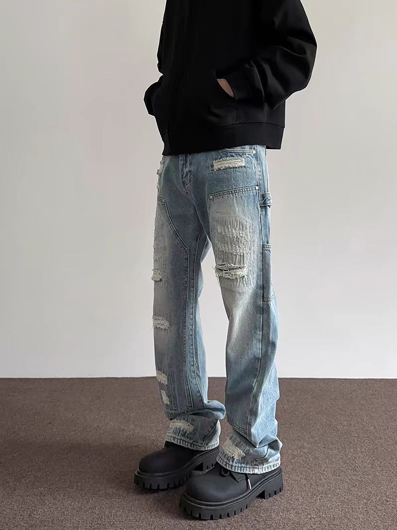 Japanese Brand × Jean Washed and ripped fringe hip-hop jeans Size US 34 / EU 50 - 2 Thumbnail