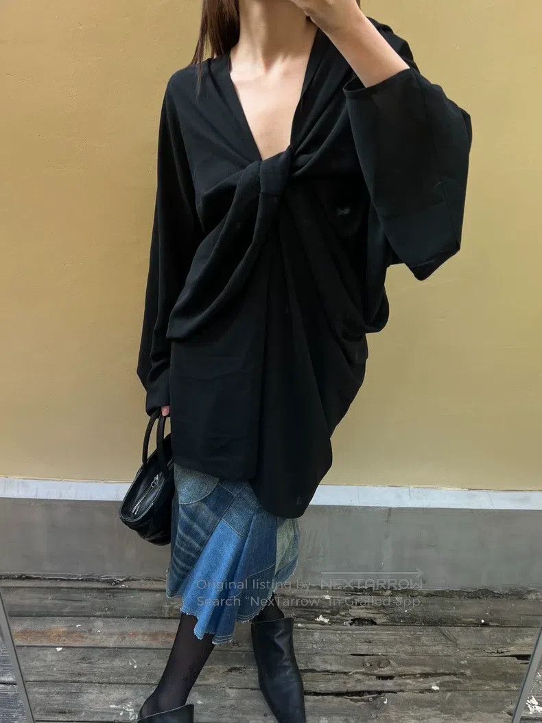 Junya Watanabe Junya Watanabe Deconstructed off-shoulder wrap kimono-styl Size XS / US 0-2 / IT 36-38 - 3 Thumbnail