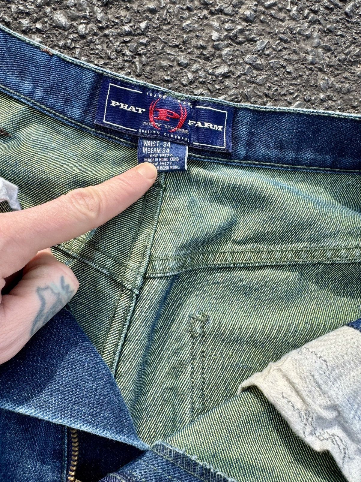 Phat Farm × Vintage Phat Farm Y2K Vintage Hip Hop Baggy Rap Def Jam Denim Jeans Size US 34 / EU 50 - 9 Thumbnail
