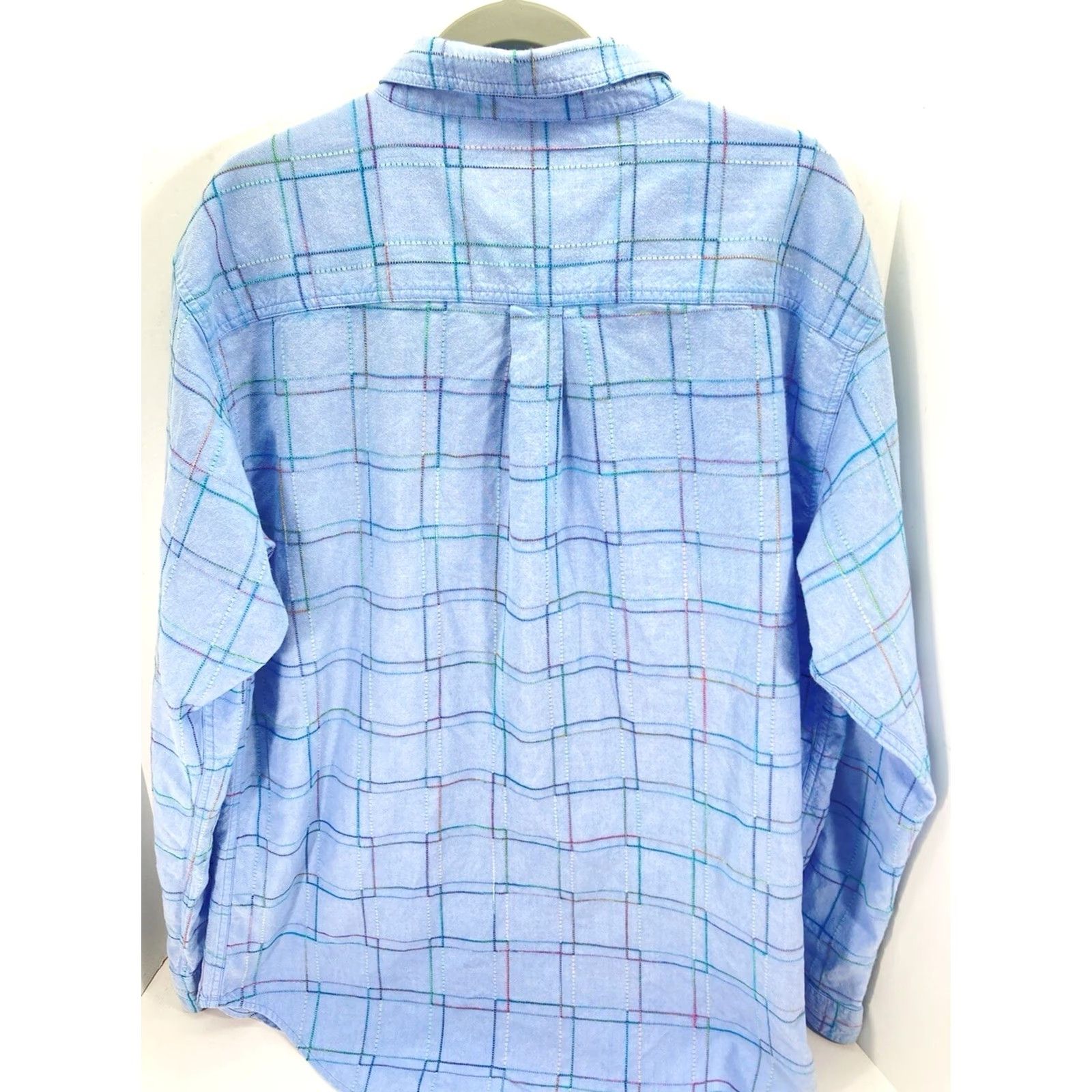 The Territory Ahead VINTAGE Territory Ahead Shirt Men XL Blue Stripe Button Long Sleeve Brushed Cotton Size US XL / EU 56 / 4 - 7 Thumbnail